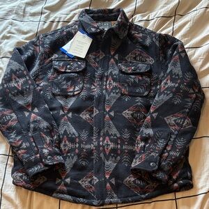 Men's Patterned Jacket - Black and Orange